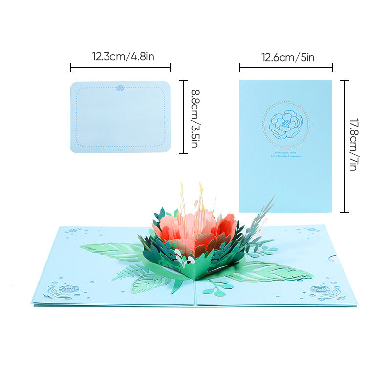 3D Floral Pop-Up Greeting Card – Mother's Day Gift