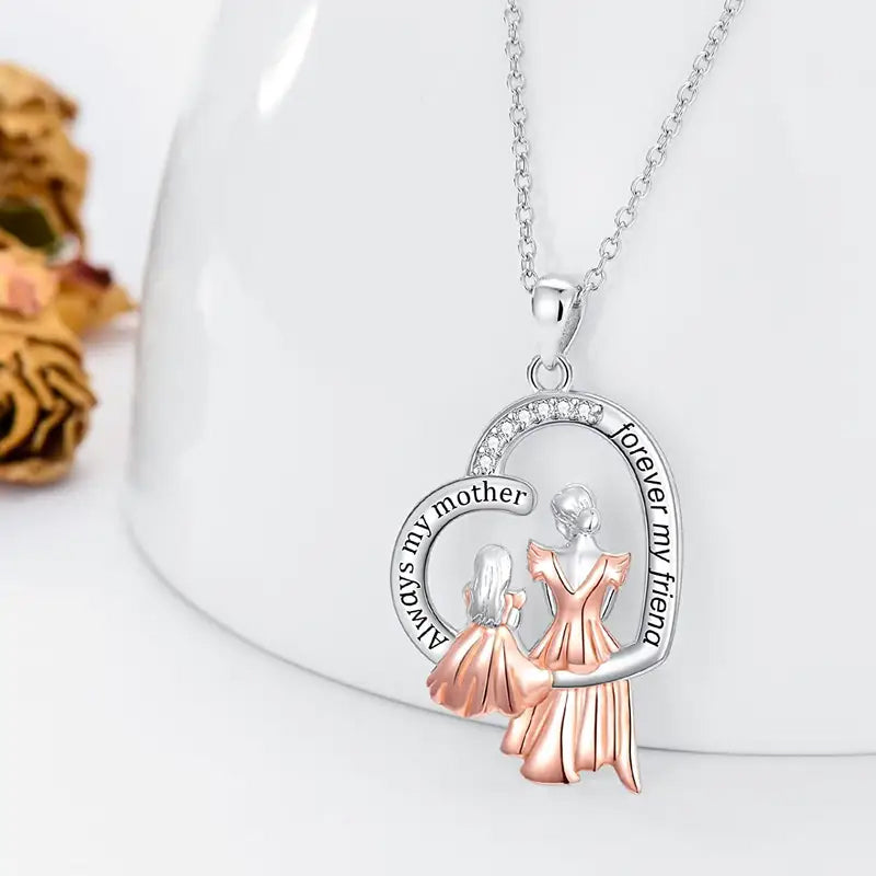 Mother Daughter Heart Pendant Necklace A Mother's Day Gift