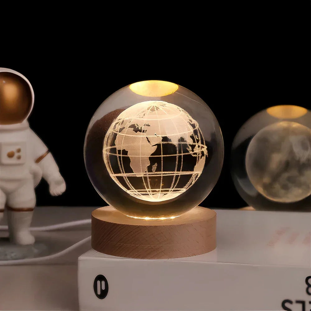 LED Planet Sphere Night Light USB Powered Ambient Lamp
