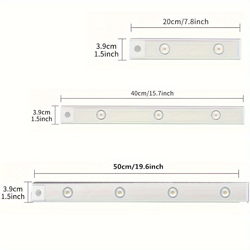 LED Motion Sensor Strip Light Wireless Rechargeable Cabinet Lighting