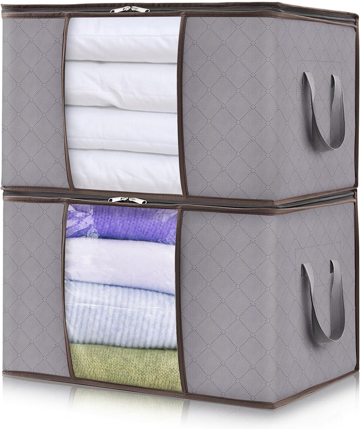 Foldable Clothes Organizers Boxes Zip Closure Storage Solution