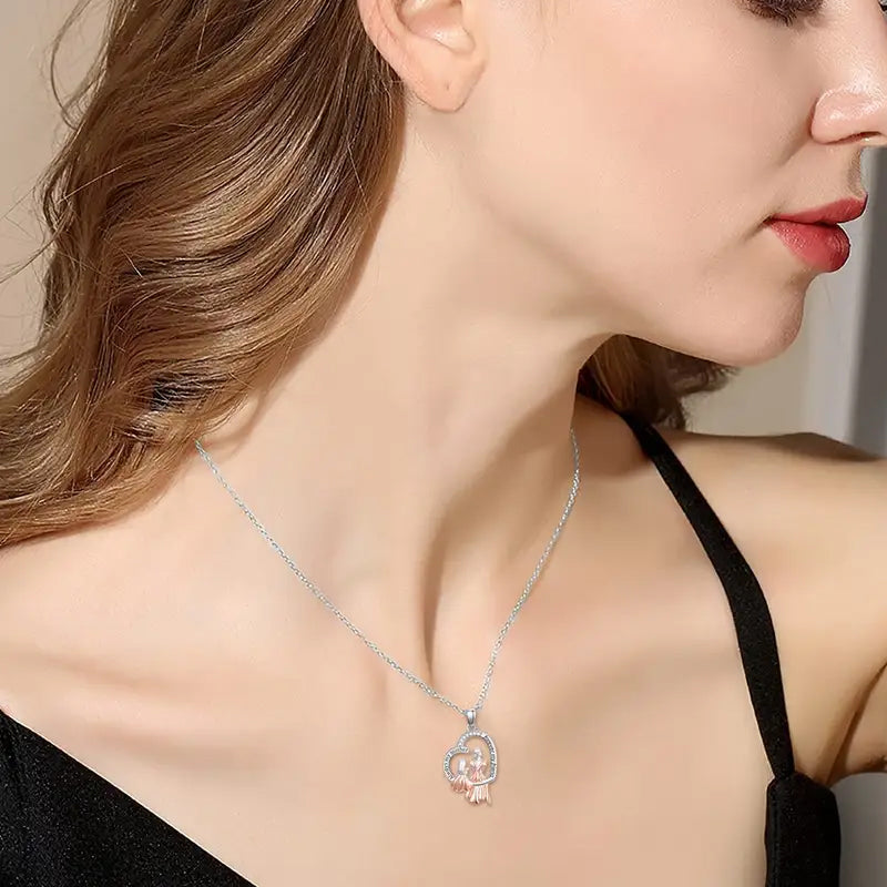 Mother Daughter Heart Pendant Necklace A Mother's Day Gift