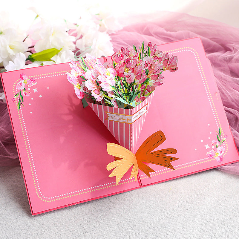 3D Pop-Up Mother’s Day Gift Card – Pink Floral Design