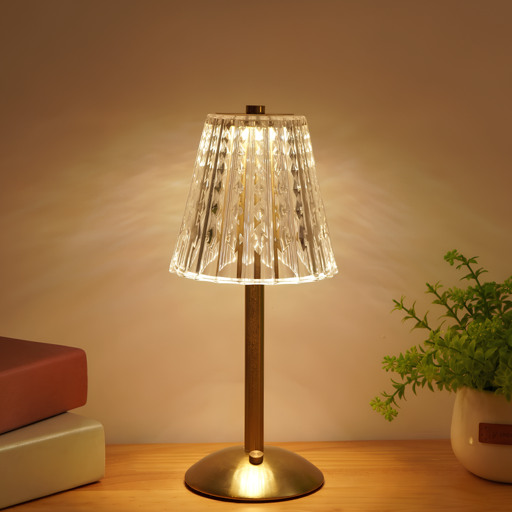 Rechargeable Crystal Touch Table Lamp Portable LED Mood Light