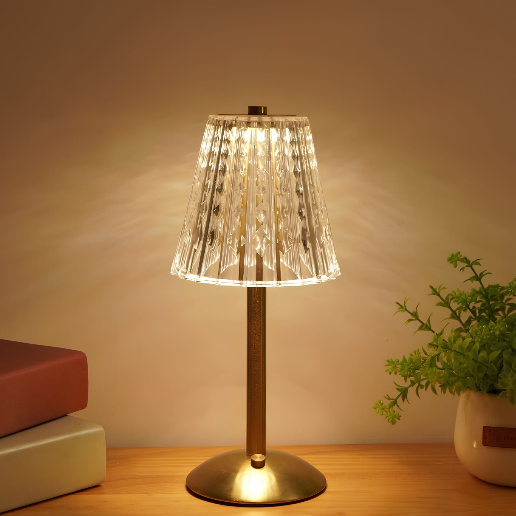 Rechargeable Crystal Touch Table Lamp Portable LED Mood Light