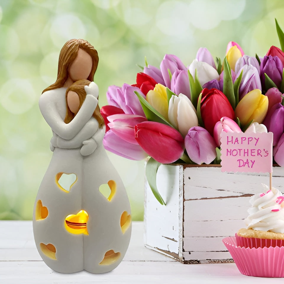Mother Daughter Candle Holder Ornament for Mother's Day Gift