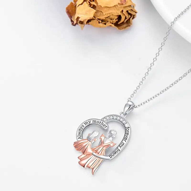 Mother Daughter Heart Pendant Necklace A Mother's Day Gift