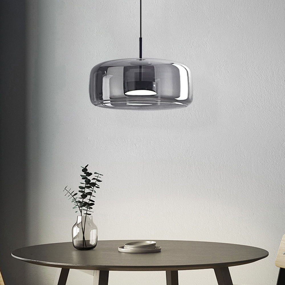 Retro Pendant Light Amber Shade With Gold Tone Finish
