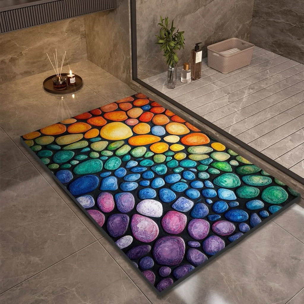 Quick Dry Stone Bath Mat with Non Slip Base