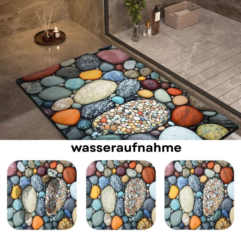 Quick Dry Stone Bath Mat with Non Slip Base