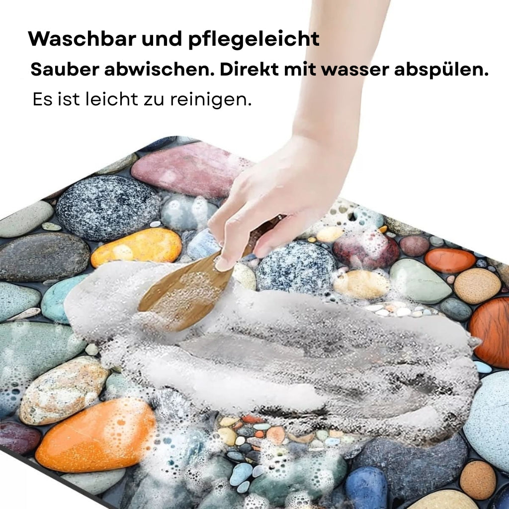 Quick Dry Stone Bath Mat with Non Slip Base