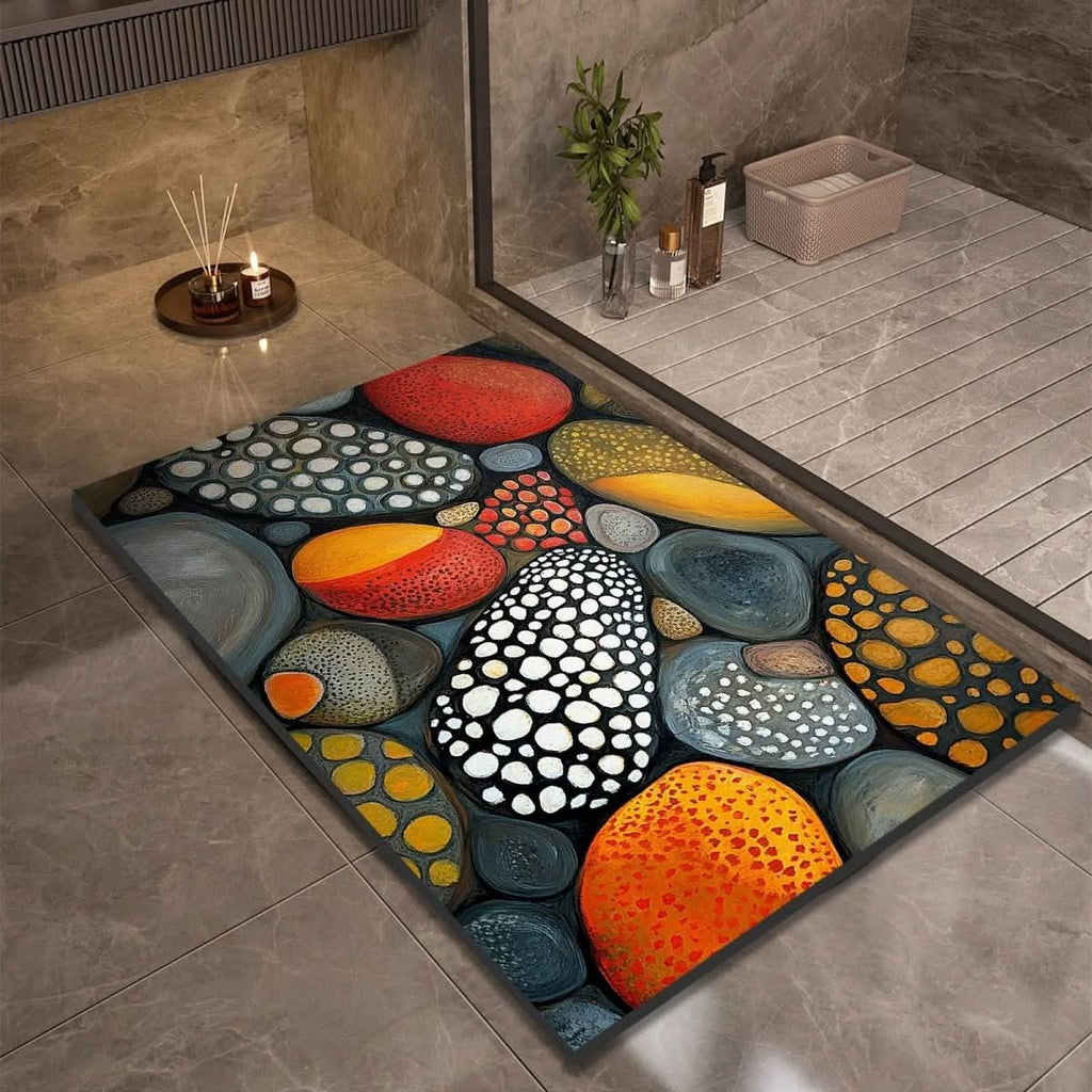 Quick Dry Stone Bath Mat with Non Slip Base