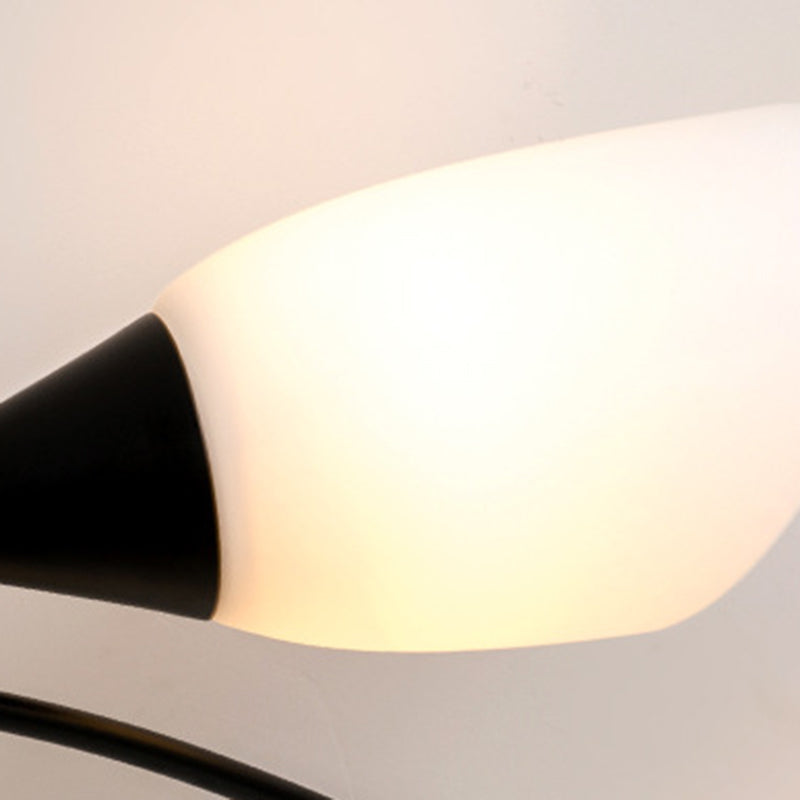Scandinavian Floral Semi-Flush Ceiling Light Gold Black