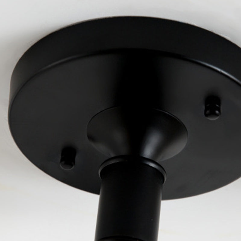 Scandinavian Floral Semi-Flush Ceiling Light Gold Black