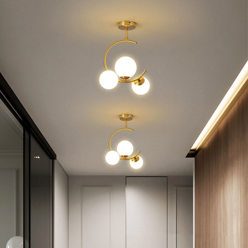 Scandinavian Globe Ceiling Light Semi-Flush