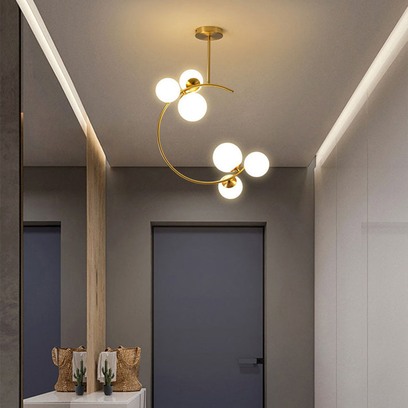 Scandinavian Globe Ceiling Light Semi-Flush