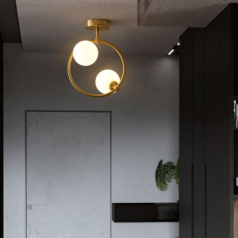 Scandinavian Globe Ceiling Light Semi-Flush