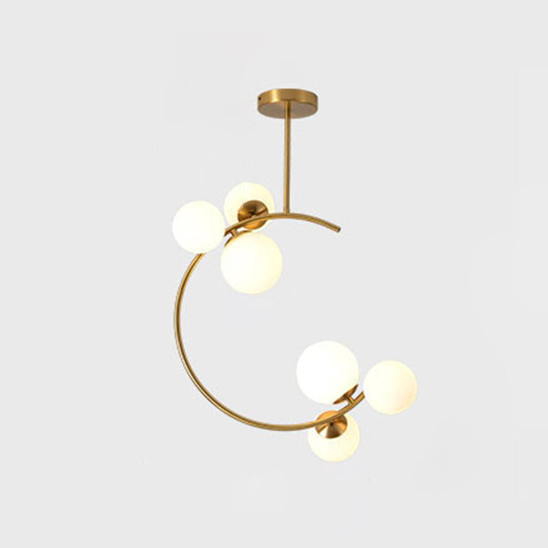 Scandinavian Globe Ceiling Light Semi-Flush