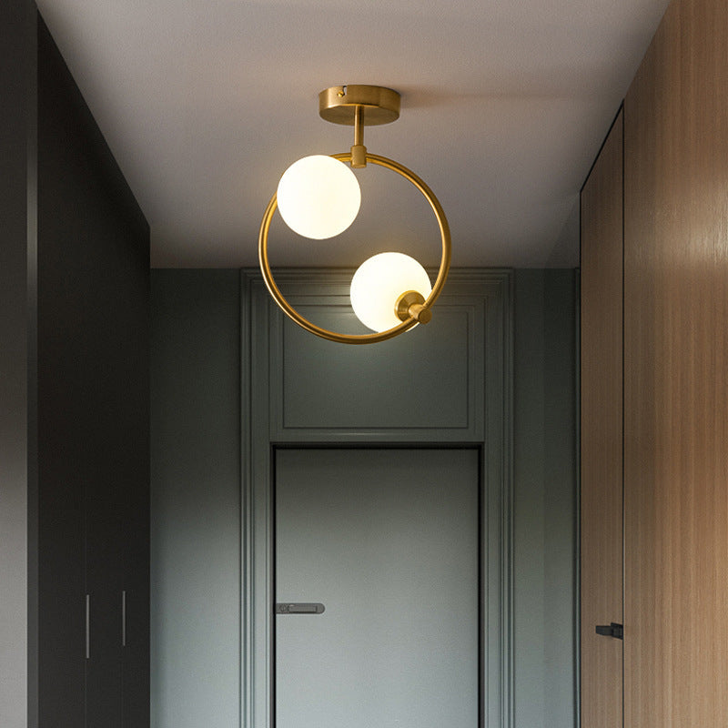 Scandinavian Globe Ceiling Light Semi-Flush
