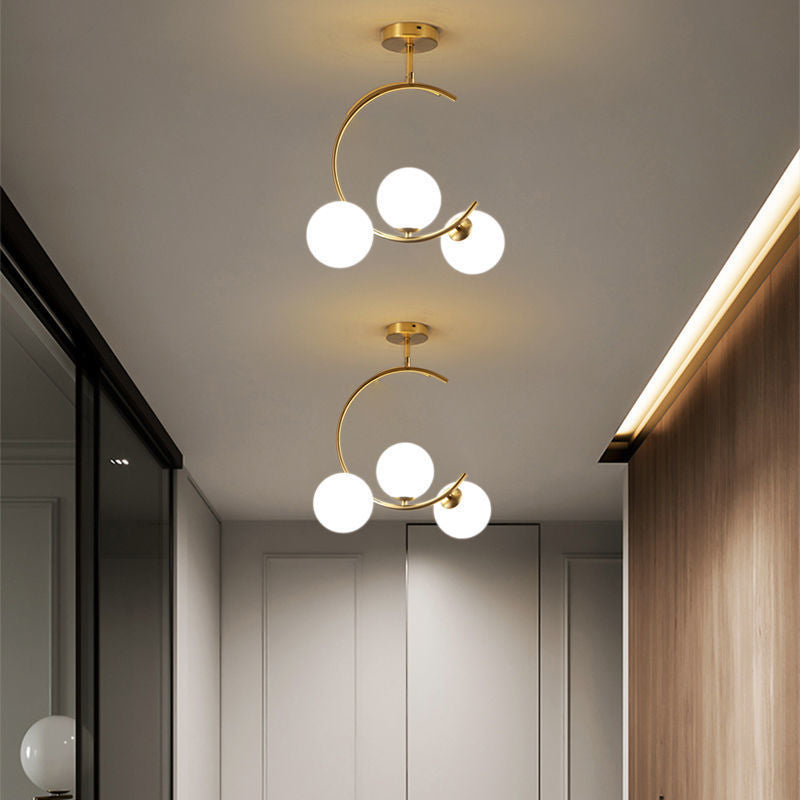 Scandinavian Globe Ceiling Light Semi-Flush