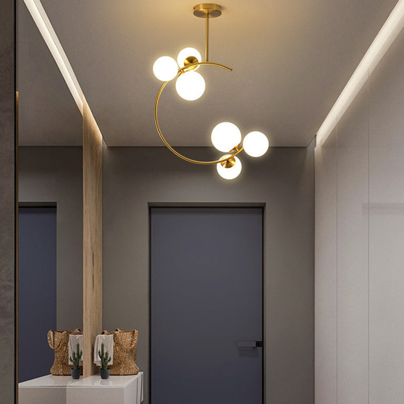 Scandinavian Globe Ceiling Light Semi-Flush