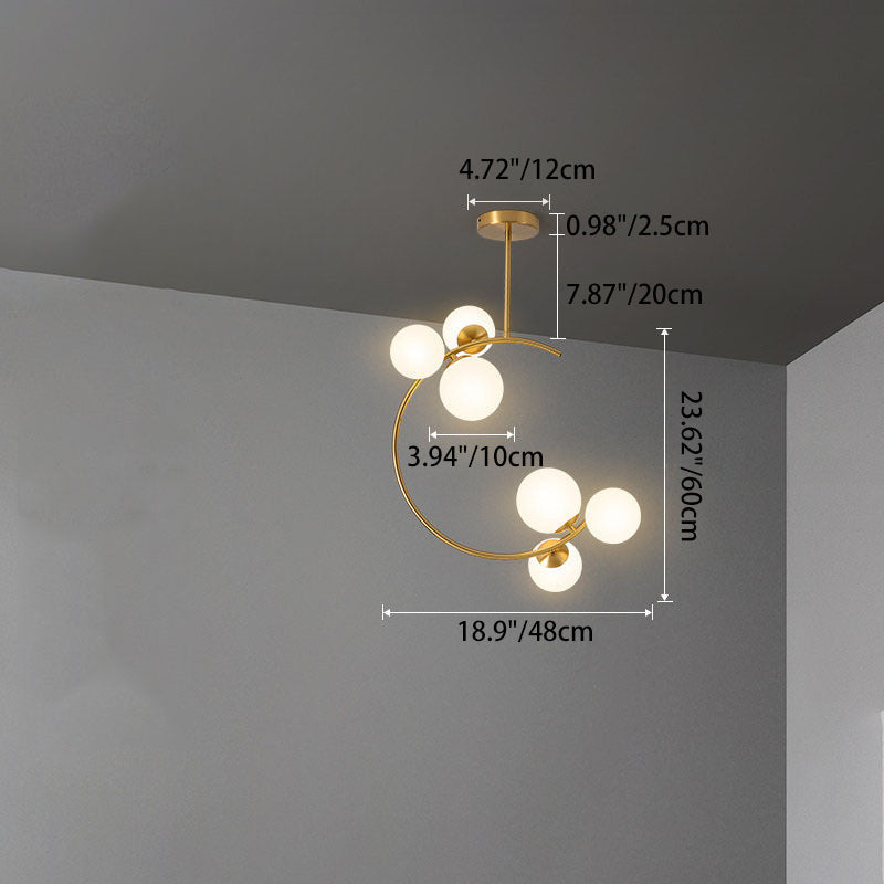 Scandinavian Globe Ceiling Light Semi-Flush