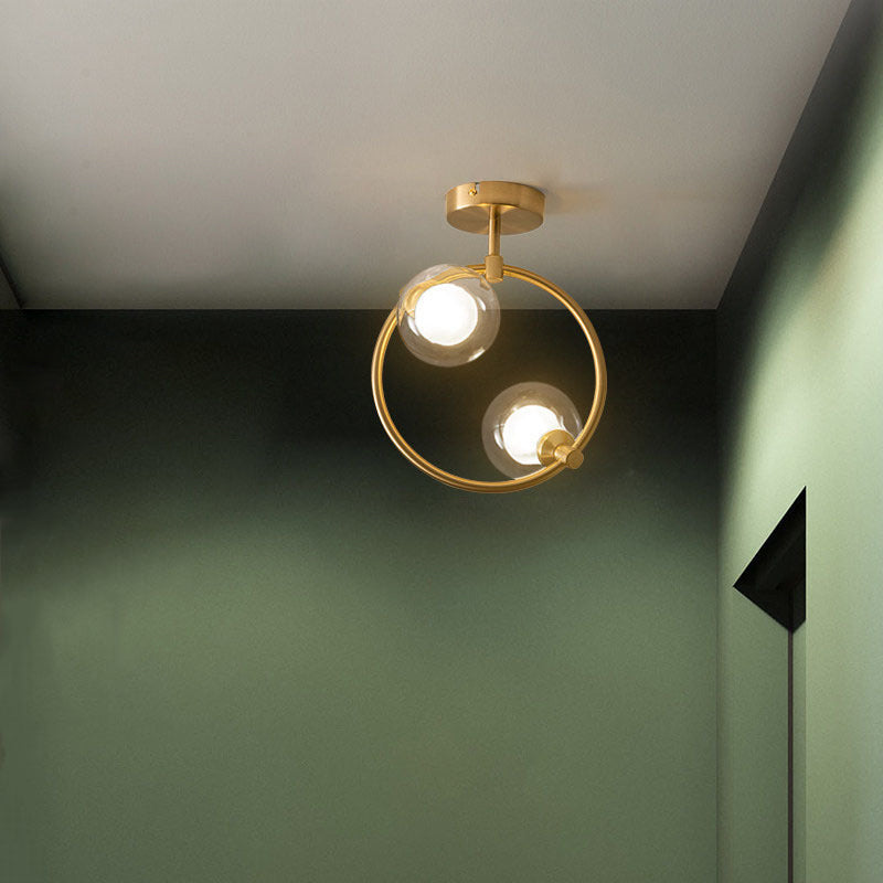 Scandinavian Globe Ceiling Light Semi-Flush