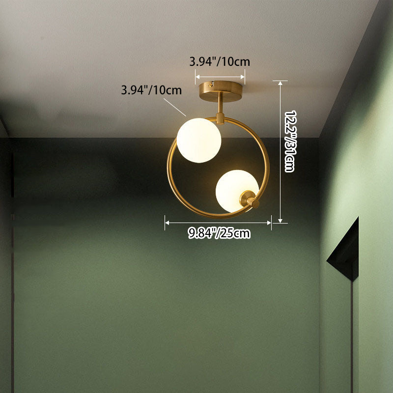 Scandinavian Globe Ceiling Light Semi-Flush