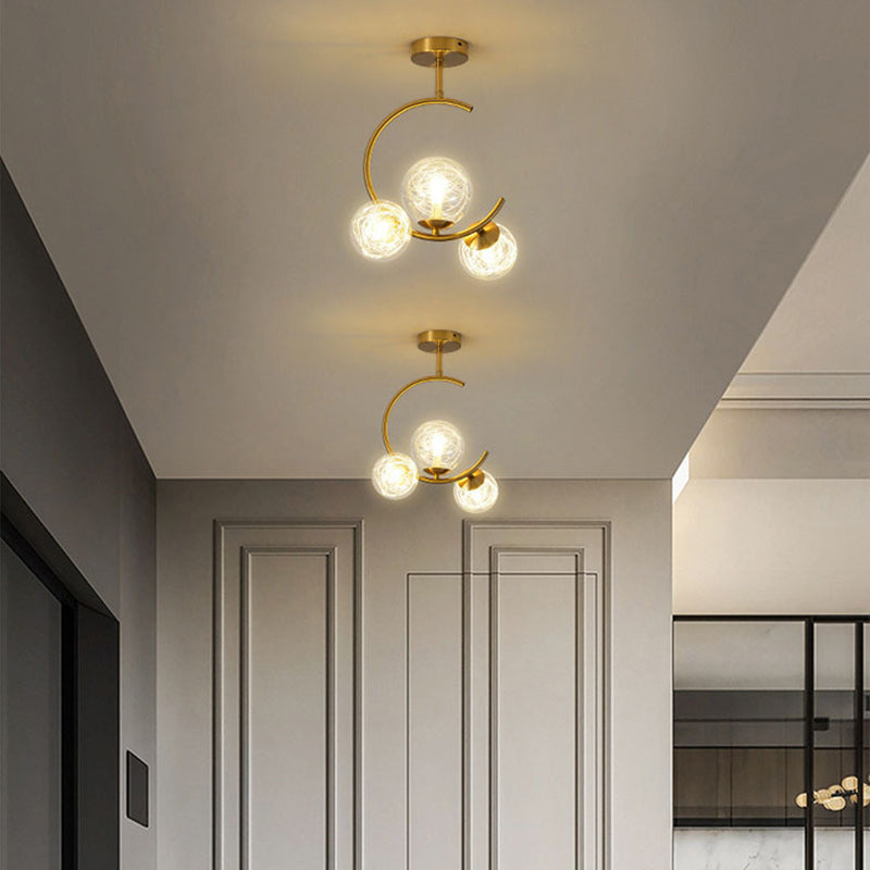 Scandinavian Globe Ceiling Light Semi-Flush