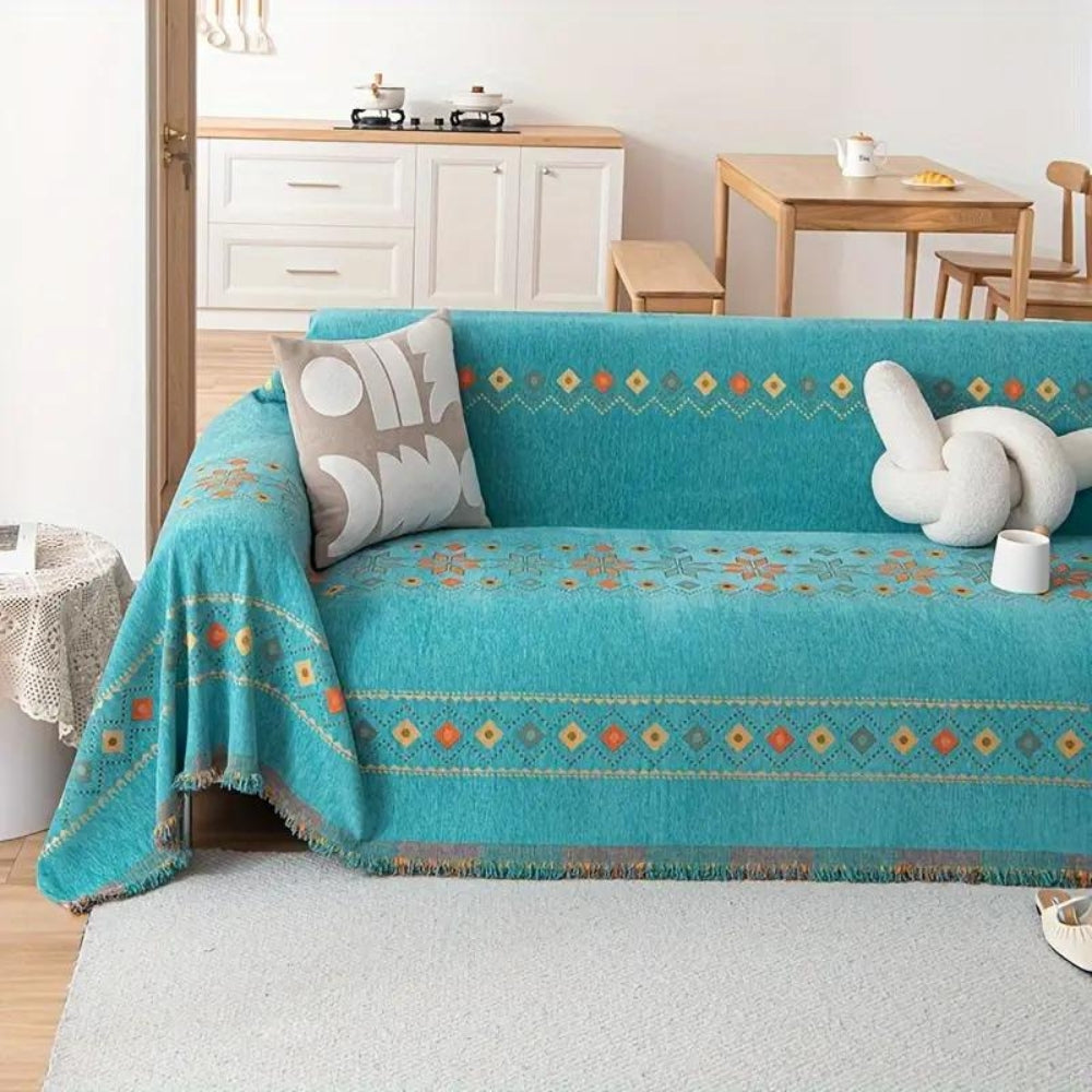 Boho Fringe Sofa Throw Cover Decorative Furniture Protector