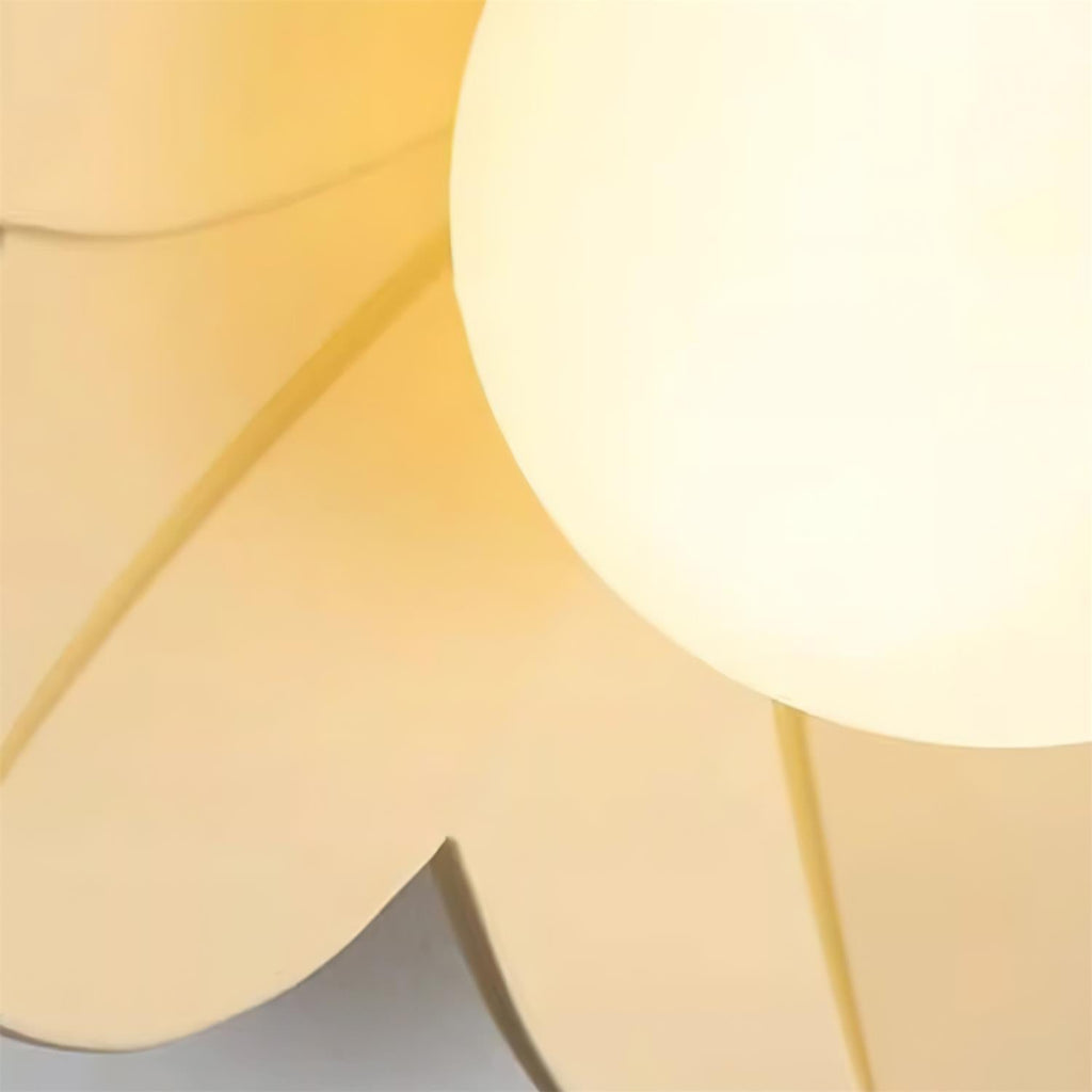 Floral Glass Ceiling Light with Frosted Globe Shade