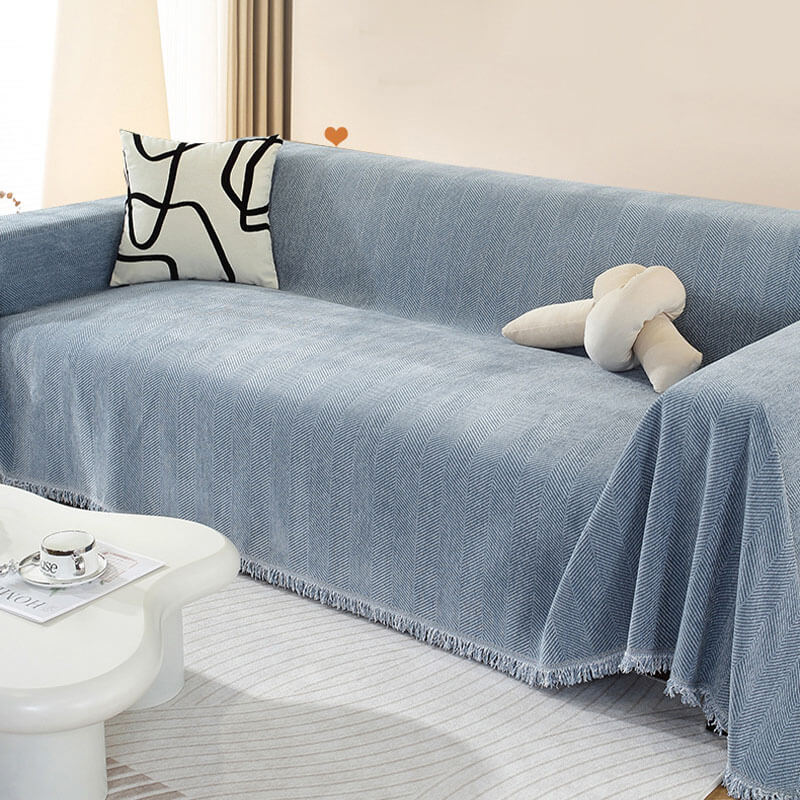 Sofa Throw Cover Patterned Design With Tassel Finish