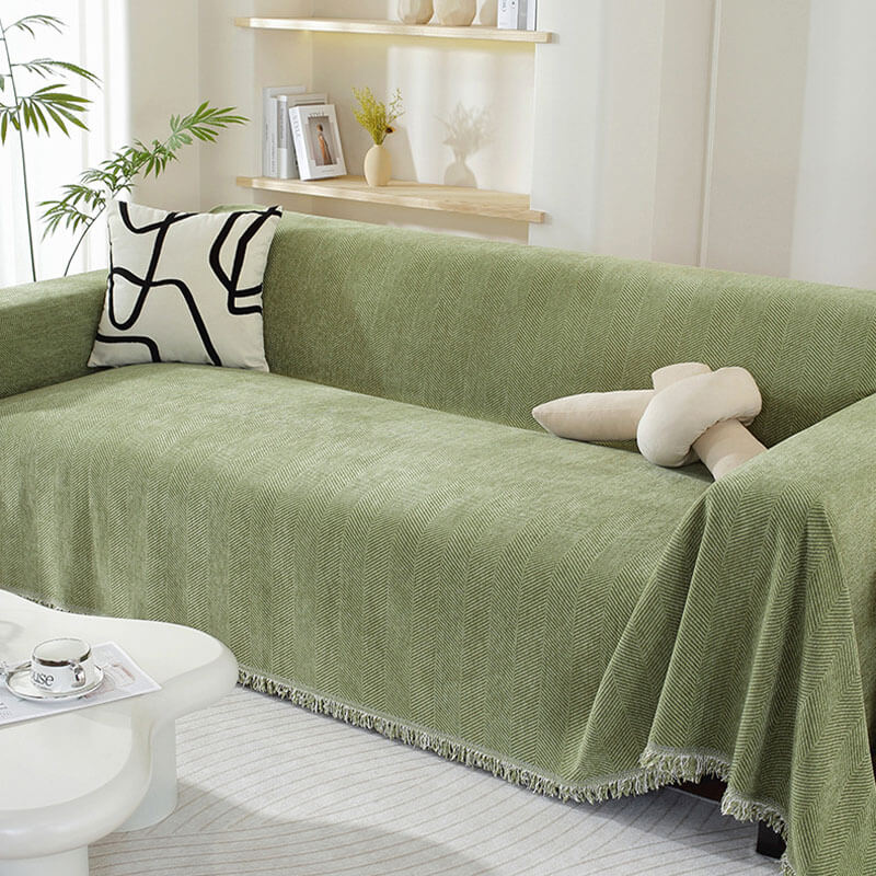 Sofa Throw Cover Patterned Design With Tassel Finish