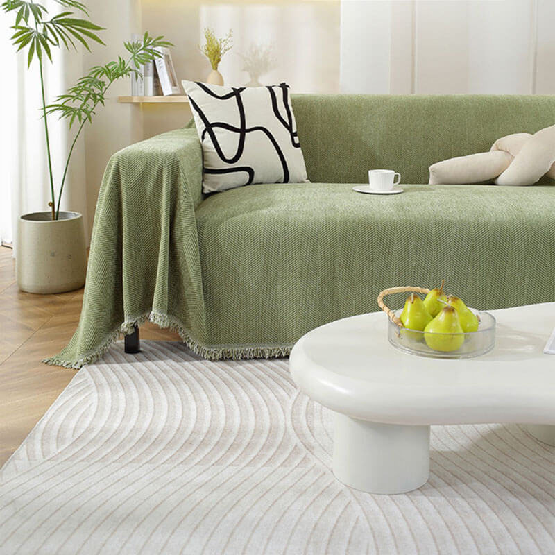 Sofa Throw Cover Patterned Design With Tassel Finish