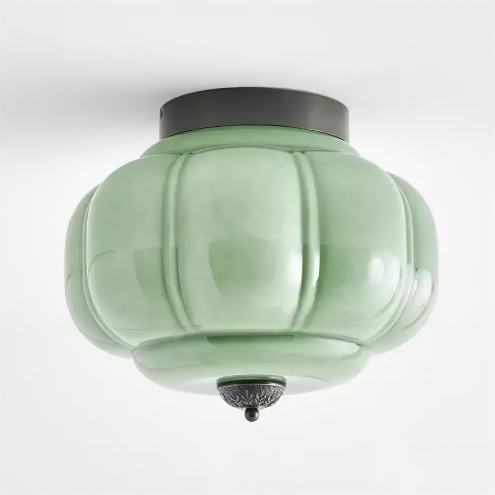 Vintage Jade Glow Ceiling Light Flush Mount