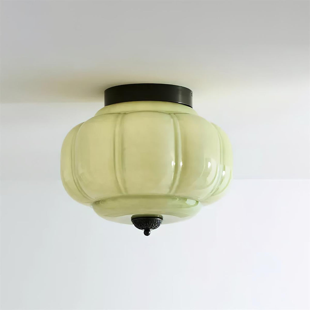 Vintage Jade Glow Ceiling Light Flush Mount