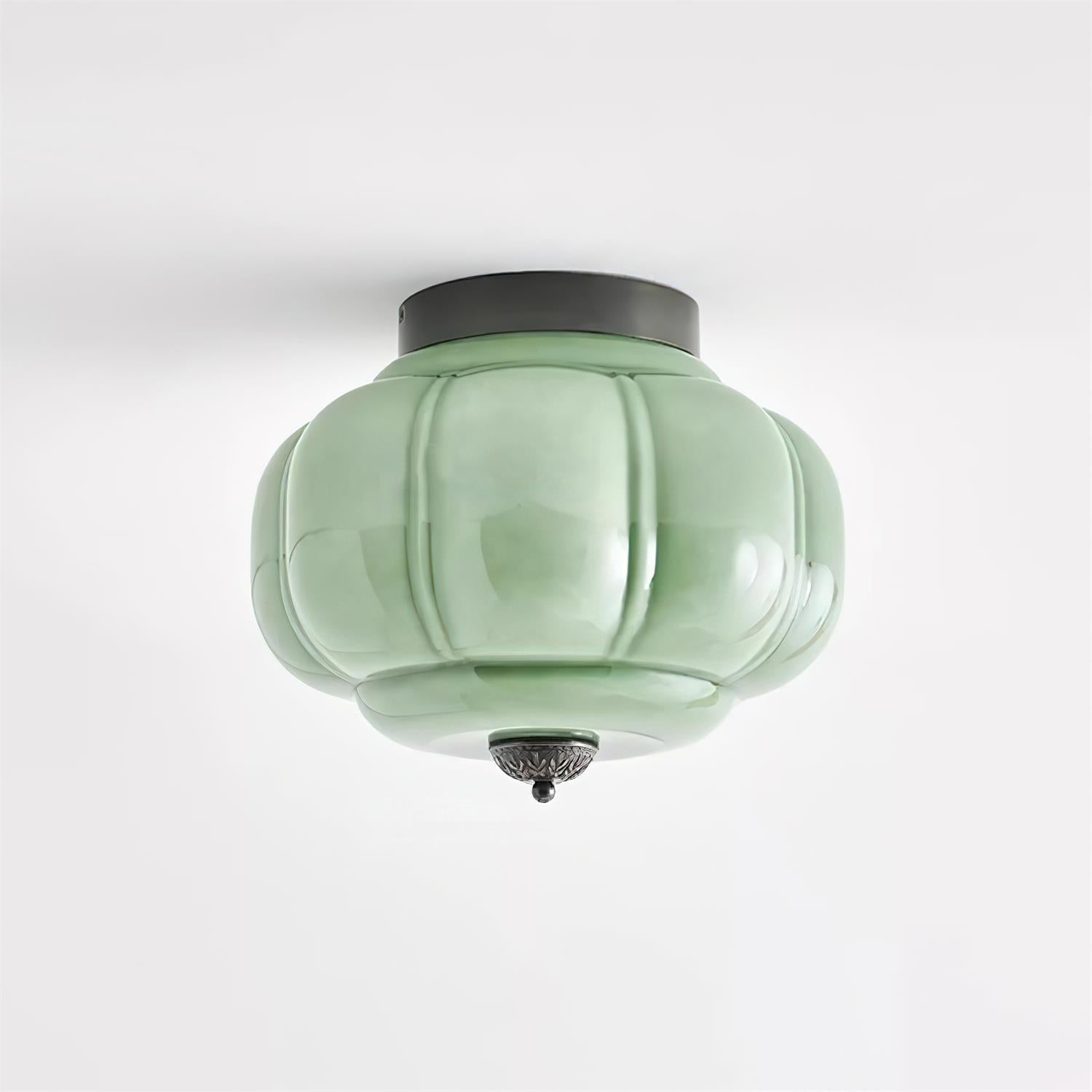 Vintage Jade Glow Ceiling Light Flush Mount