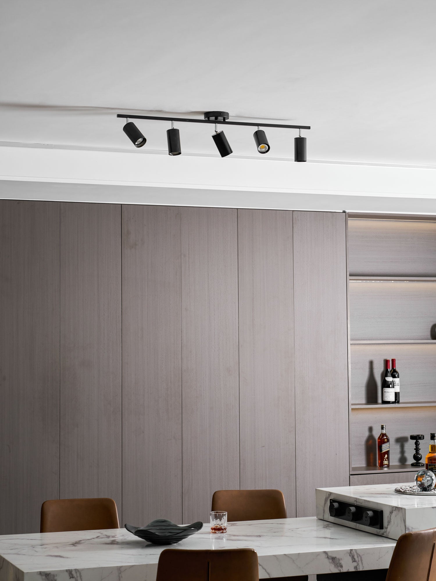 Adjustable Spotlight Ceiling Light Bar in Gold Accent Design