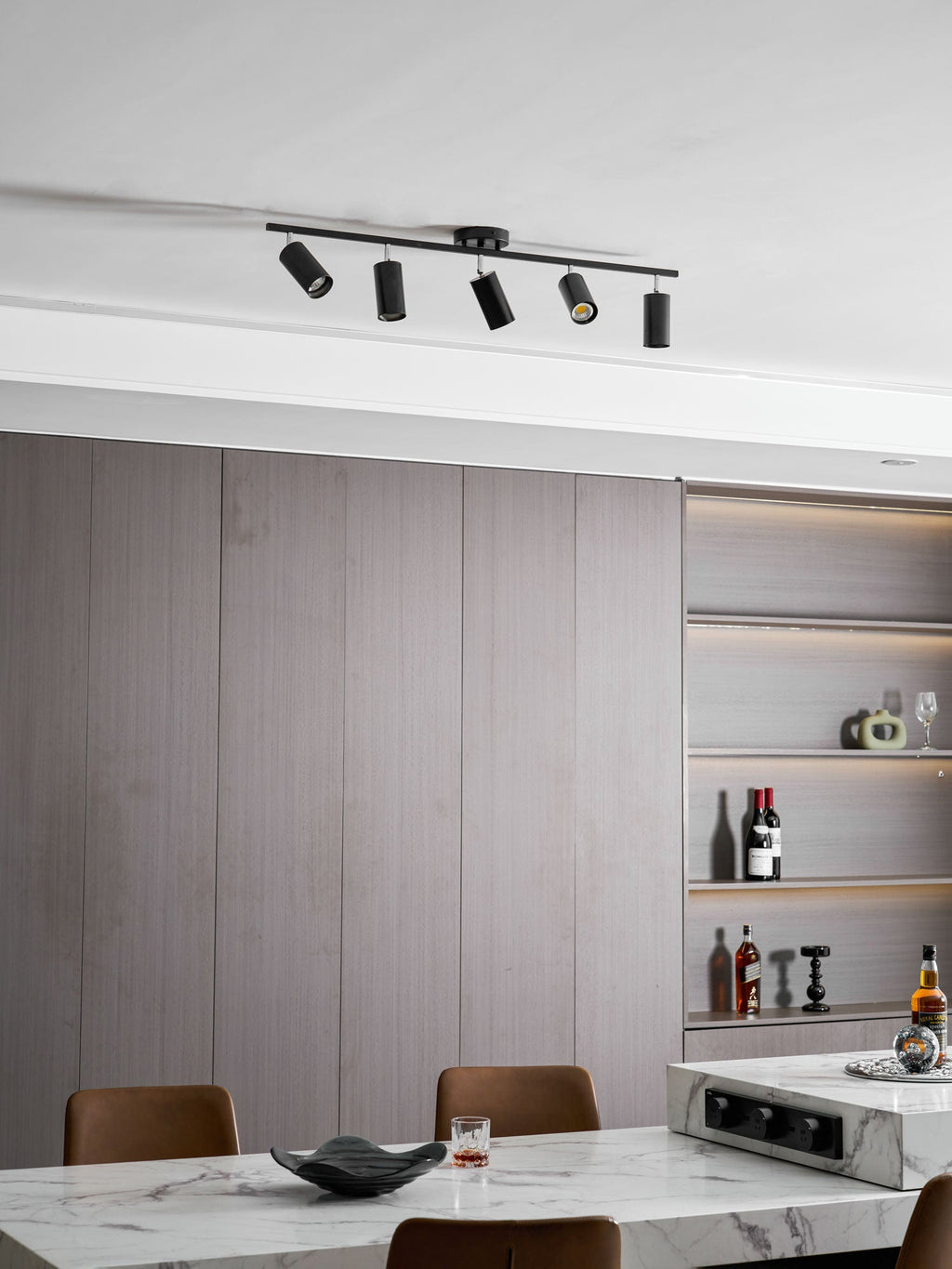 Adjustable Spotlight Ceiling Light Bar in Gold Accent Design
