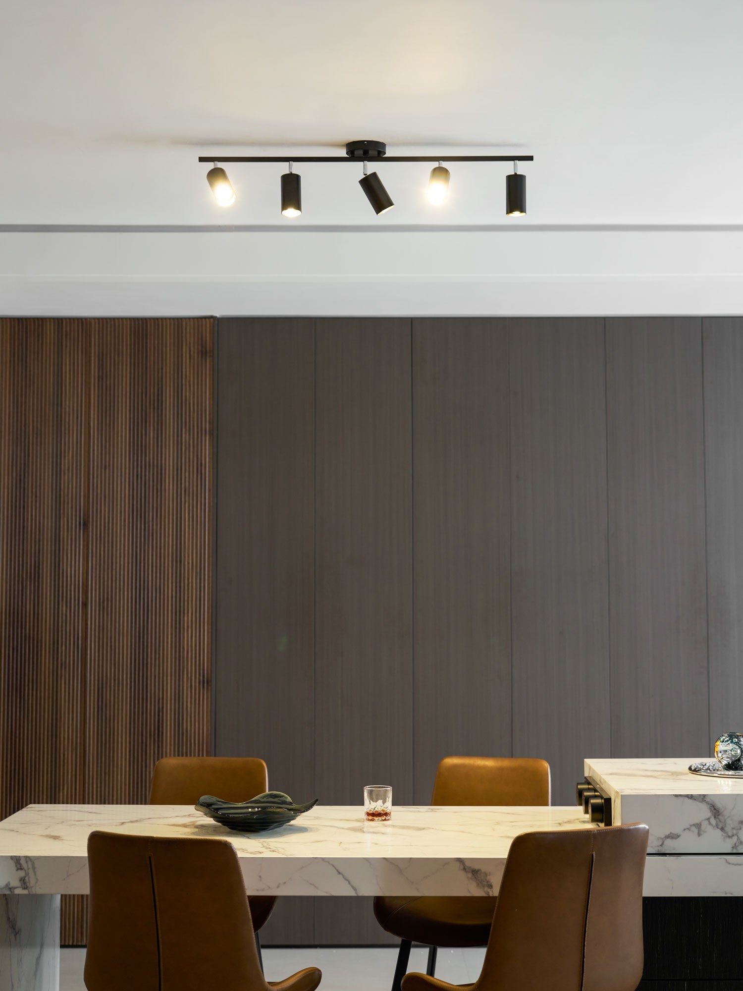 Adjustable Spotlight Ceiling Light Bar in Gold Accent Design