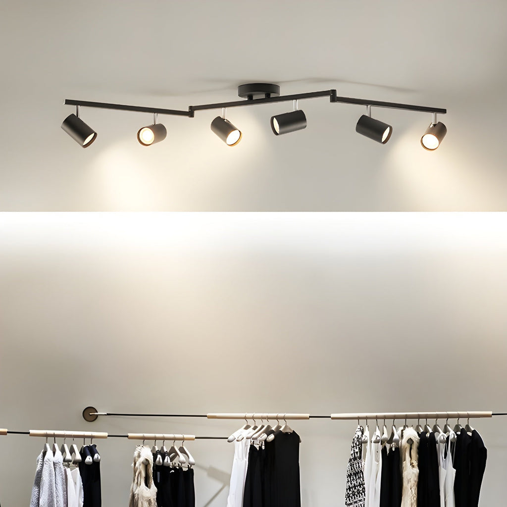 Adjustable Spotlight Ceiling Light Bar in Gold Accent Design
