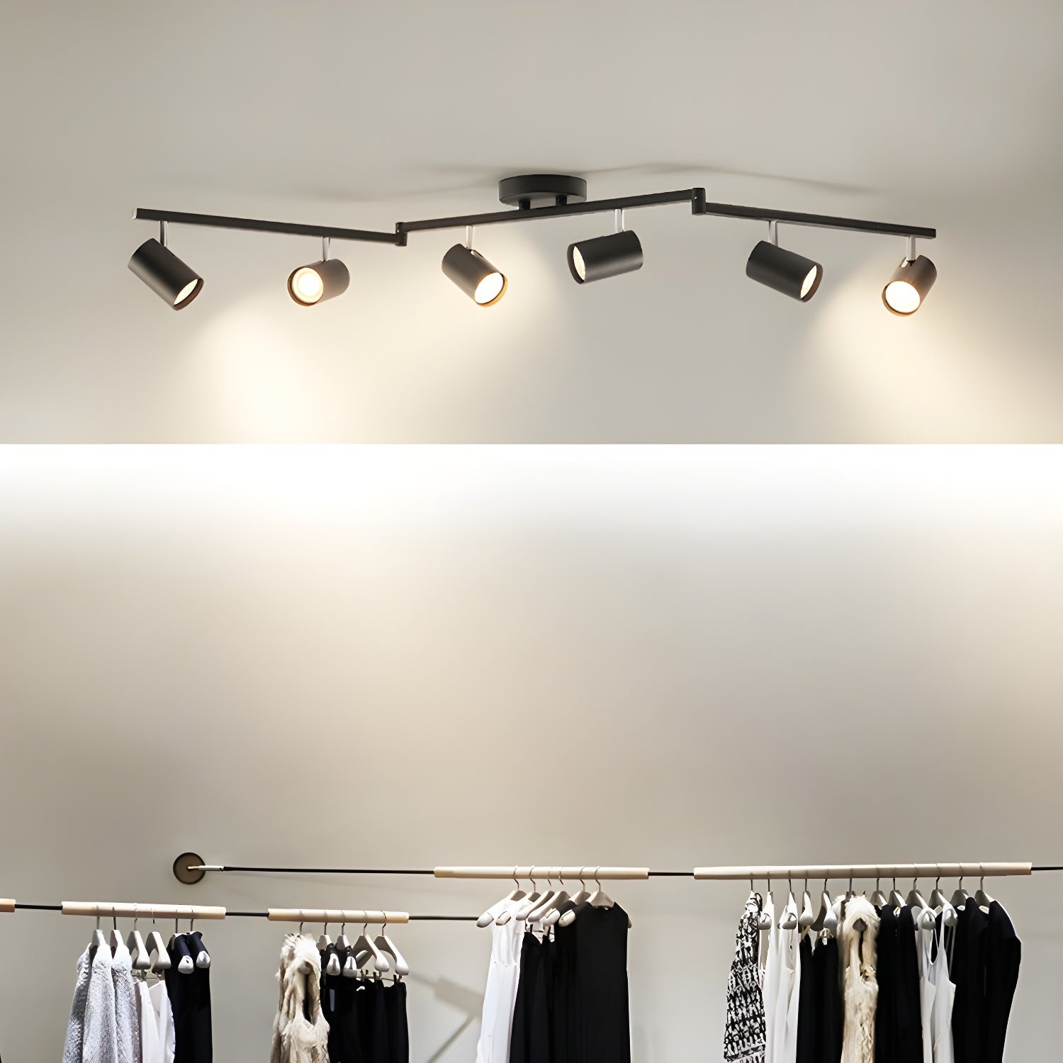 Adjustable Spotlight Ceiling Light Bar in Gold Accent Design