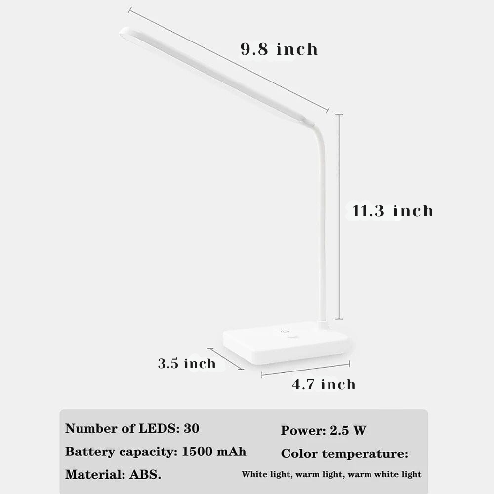Rechargeable Desk Lamp Flexible Arm with Multi-Light Modes