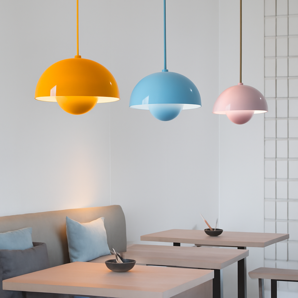 Modern Half-Circle Pendant Light Colourful Scandinavian Design