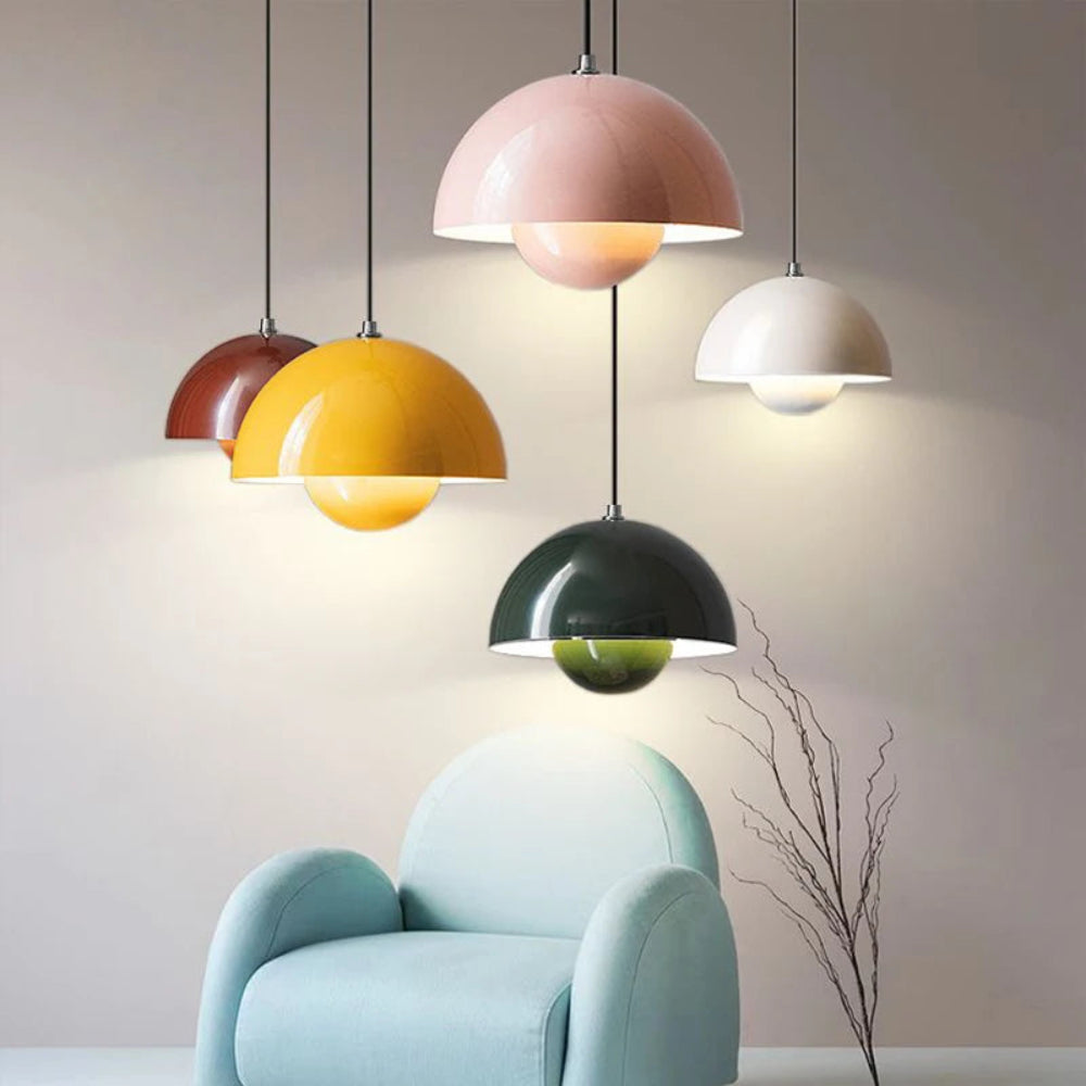 Modern Half-Circle Pendant Light Colourful Scandinavian Design