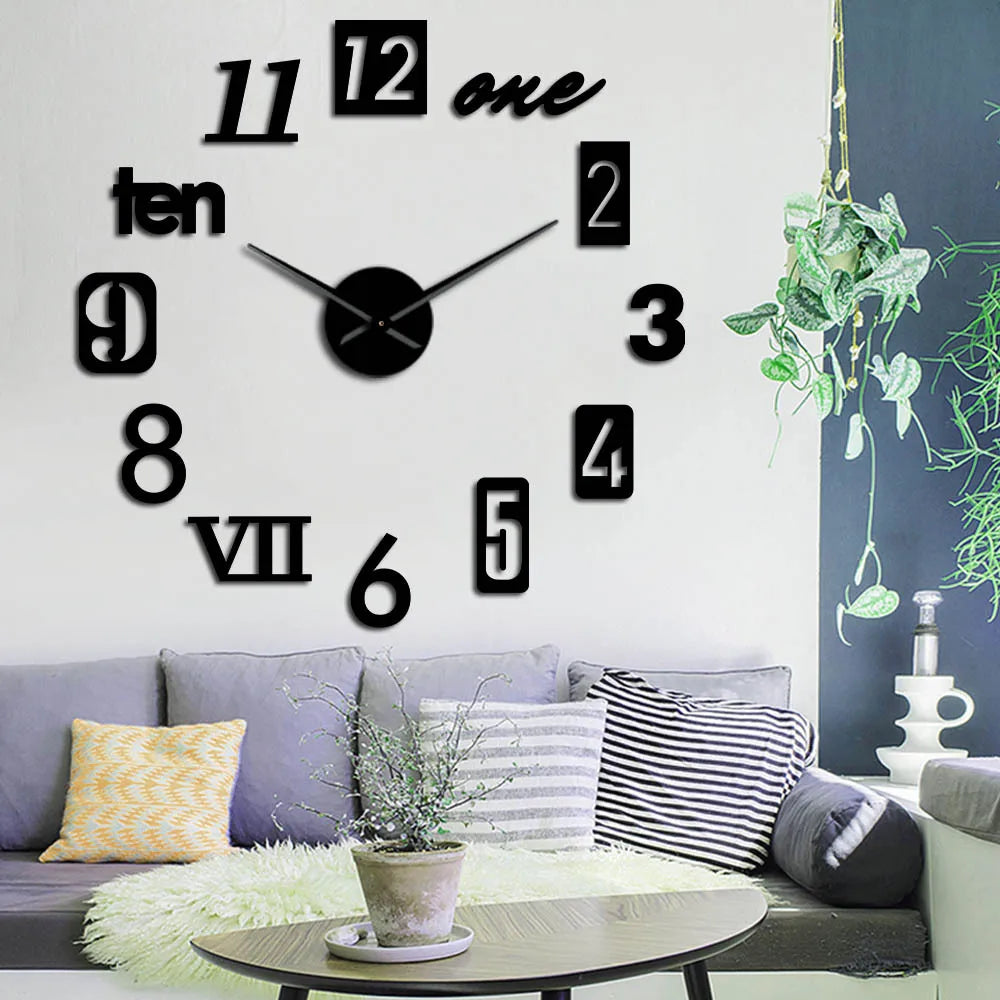 Decorative Wall Clock Silent Analog Wall Mounted Design