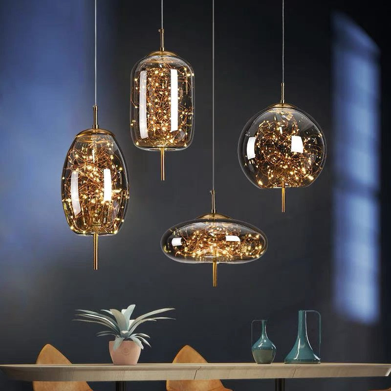 Modern LED Pendant Light Decorative Glass Indoor Ceiling Lighting