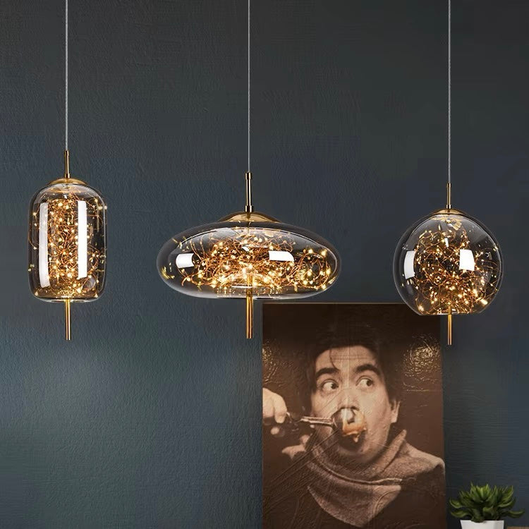 Modern LED Pendant Light Decorative Glass Indoor Ceiling Lighting