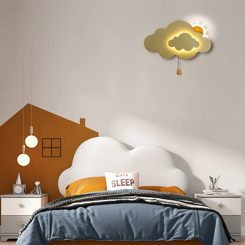 Children’s Cloud Bedroom Wall Lamp – Soft Glow Light