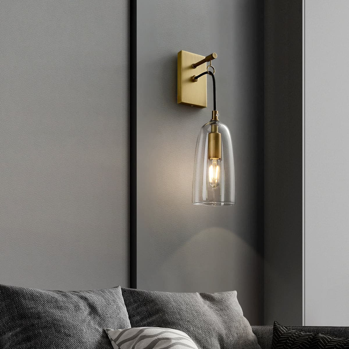 Aurex Linear Brass Wall Lamp